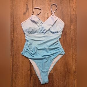 Light Turquoise Ombre One-Piece Swimsuit